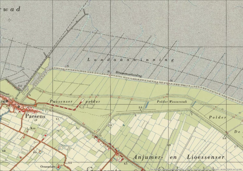 topografischekaart-1970 peazmerlannen