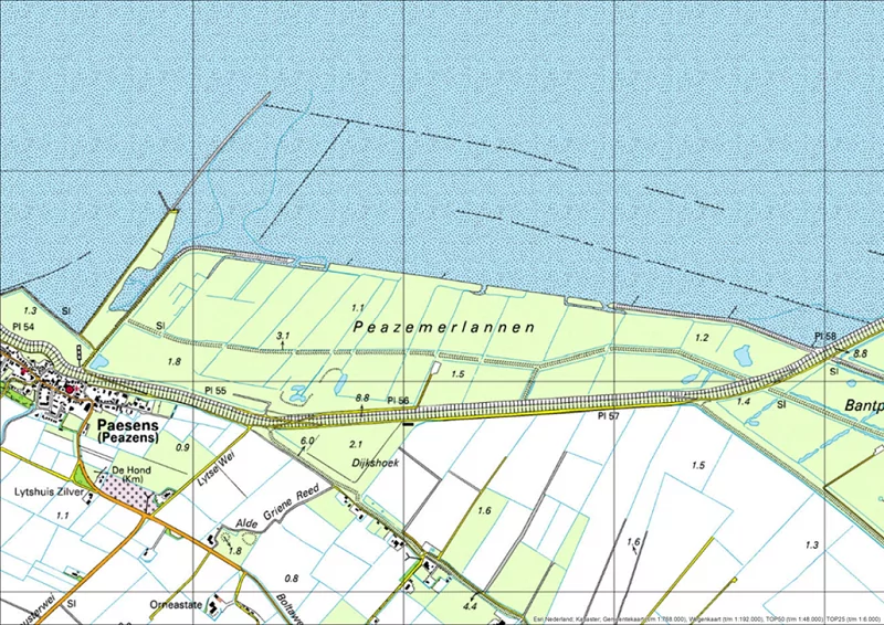 topografischekaart-2005 peazmerlannen